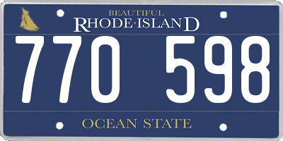 RI license plate 770598