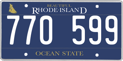RI license plate 770599
