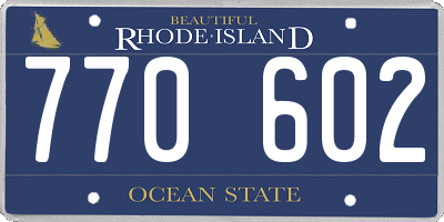 RI license plate 770602