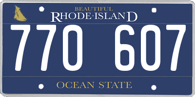 RI license plate 770607