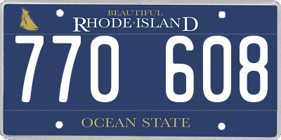 RI license plate 770608