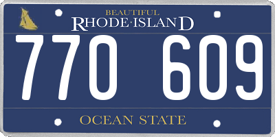 RI license plate 770609