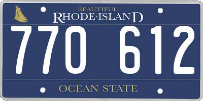 RI license plate 770612