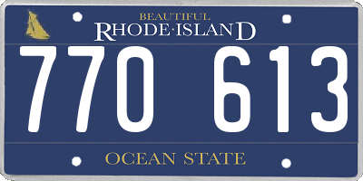 RI license plate 770613