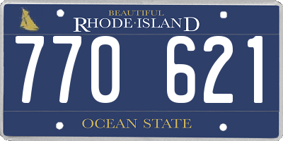 RI license plate 770621