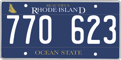 RI license plate 770623