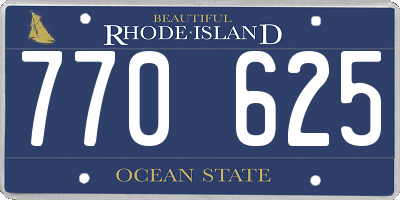 RI license plate 770625