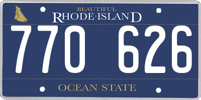 RI license plate 770626