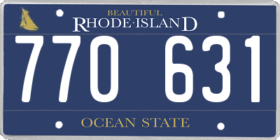 RI license plate 770631