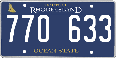 RI license plate 770633