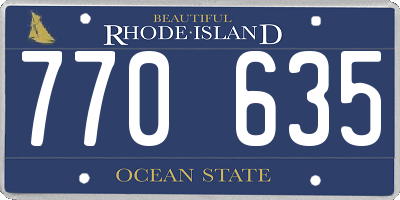 RI license plate 770635