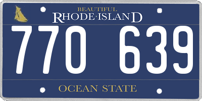 RI license plate 770639