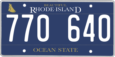 RI license plate 770640