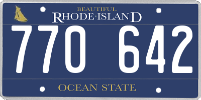 RI license plate 770642