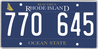 RI license plate 770645