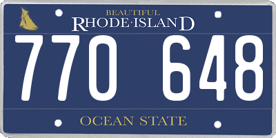 RI license plate 770648