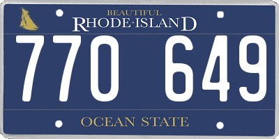 RI license plate 770649