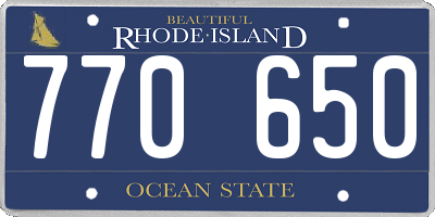 RI license plate 770650
