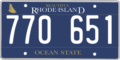 RI license plate 770651