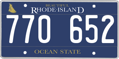 RI license plate 770652