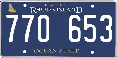 RI license plate 770653