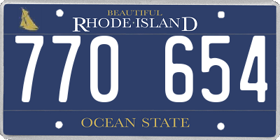 RI license plate 770654