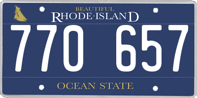RI license plate 770657