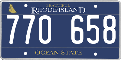 RI license plate 770658