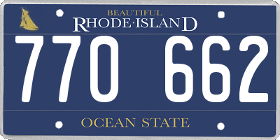 RI license plate 770662