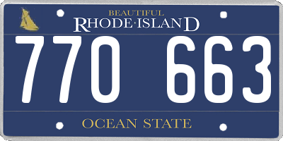 RI license plate 770663