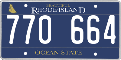 RI license plate 770664