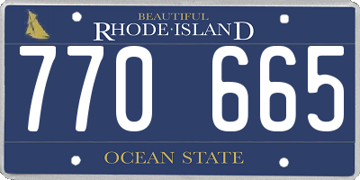 RI license plate 770665