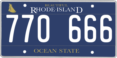RI license plate 770666