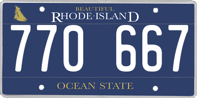 RI license plate 770667