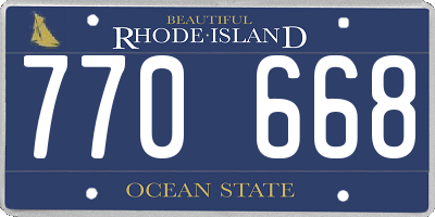 RI license plate 770668