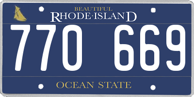 RI license plate 770669