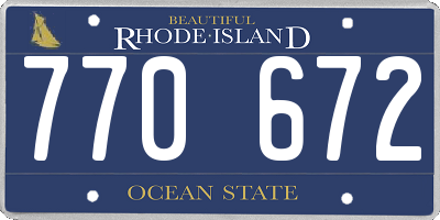 RI license plate 770672
