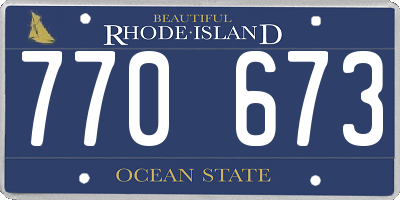 RI license plate 770673