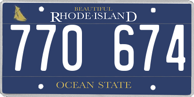 RI license plate 770674