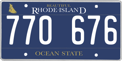 RI license plate 770676