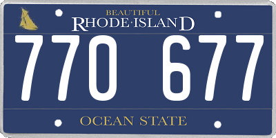 RI license plate 770677