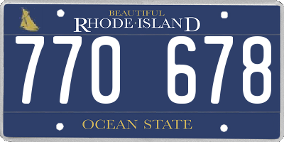 RI license plate 770678