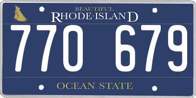 RI license plate 770679