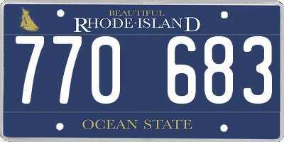 RI license plate 770683
