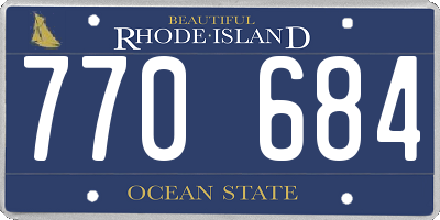 RI license plate 770684