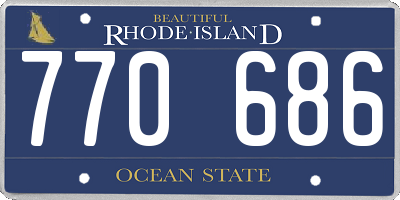 RI license plate 770686