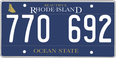 RI license plate 770692