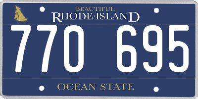 RI license plate 770695