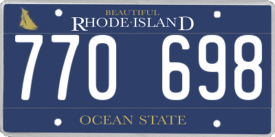 RI license plate 770698