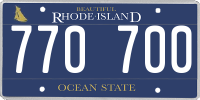 RI license plate 770700